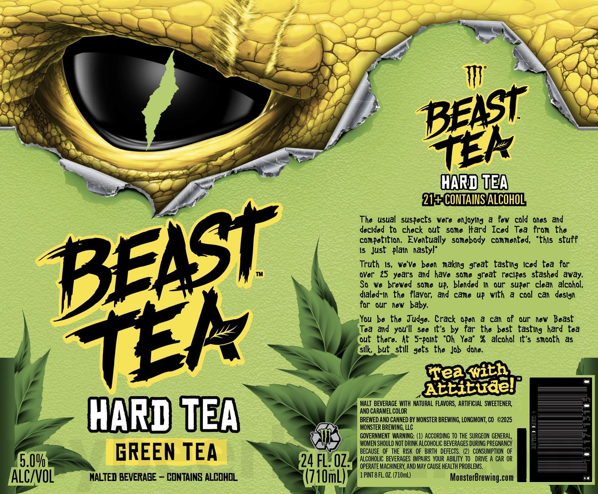 Monster Brewing / Oskar Blues Adding Beast Tea Original, Peach, Green Tea & Lemonade 21 apostMBB 4093