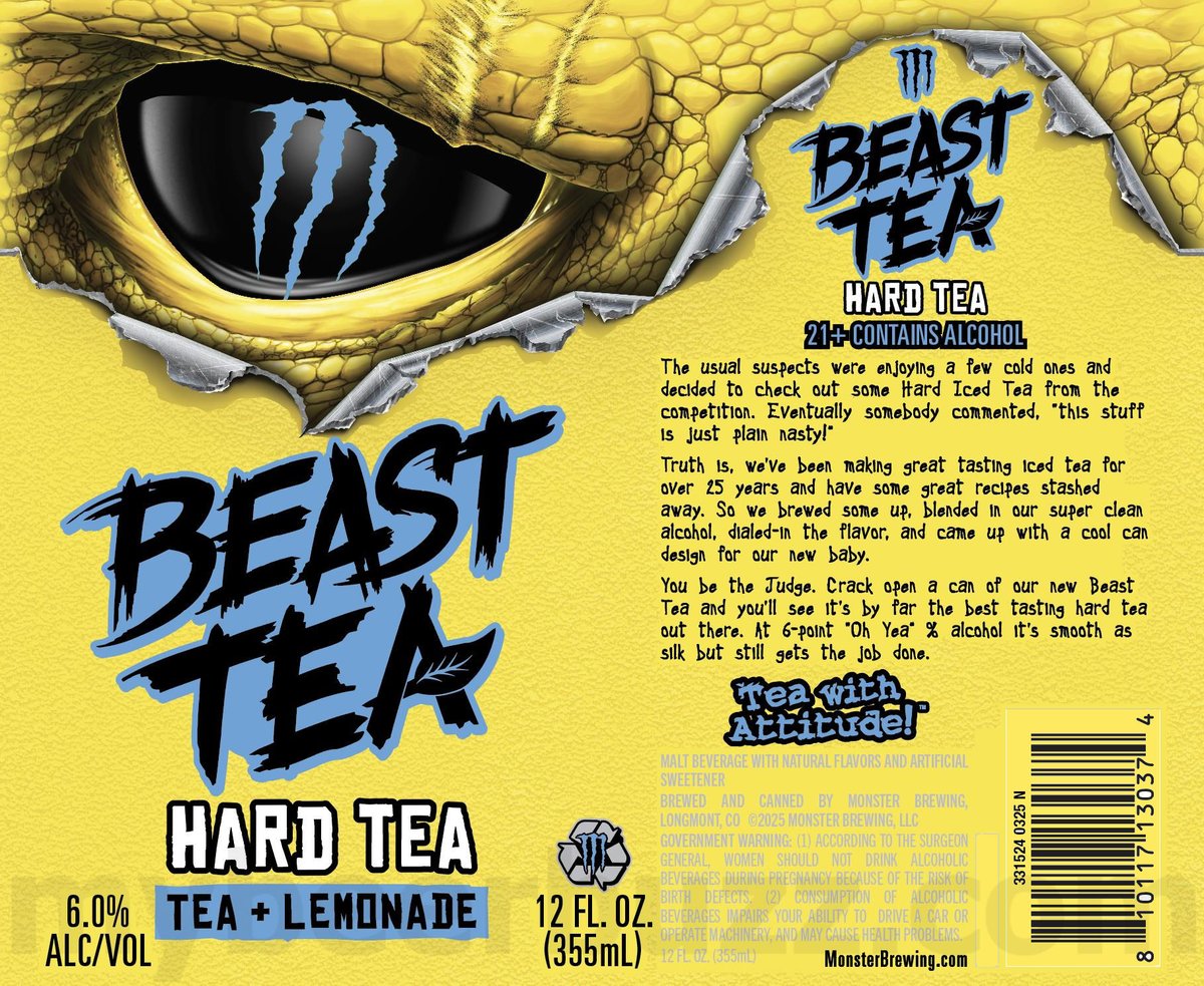 Monster Brewing / Oskar Blues Adding Beast Tea Original & Lemonade Monster Brewing / Oskar Blues Adding Beast Tea Original & Lemonade