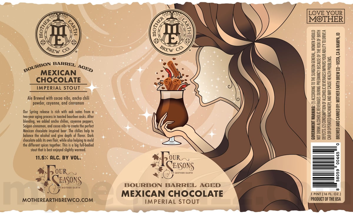 Mother Earth Brew Adding Free Fall Hazy IPA, Blended Reality, Renaissance, Mystical Misfit, Motor Skills, Cause & Effect, Liquid Spectrum, Mirror Image and Bourbon Barrel Mexican Chocolate Imperial Stout 16 apostMBB 4230