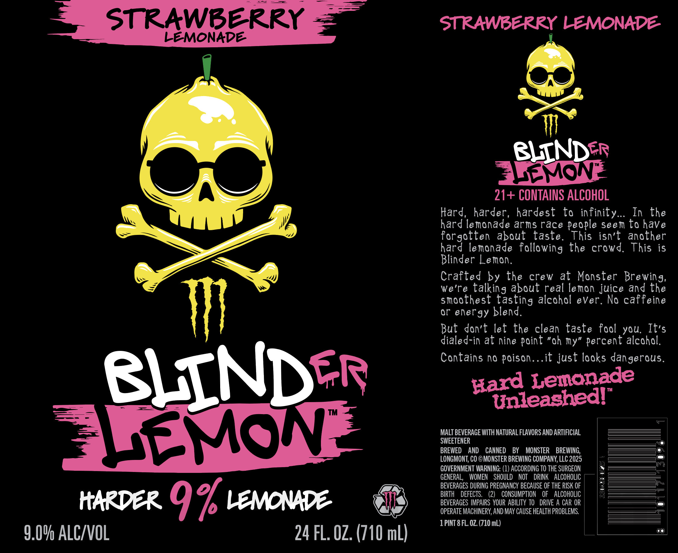 Monster Brewing / Oskar Blues Working On Blind Lemon, Strawberry Lemonade Blind Lemon, Peach Lemonade Blind Lemon, Cherry Lemonade Blind Lemon, Liberty Lemonade (Rocket Pop) Blind Lemon, Blind Lemon Frosted Berry & Blinder Lemon 12 apostMBB 4247
