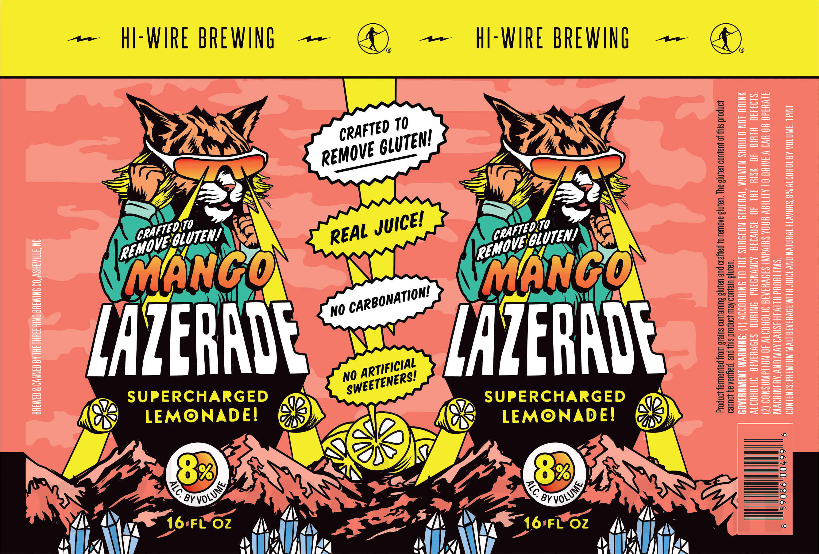 Hi-Wire Adding Mango Lazerade Supercharged Lemonade (Gluten Reduced & No Carbonation) Hi-Wire Adding Mango Lazerade Supercharged Lemonade (Gluten Reduced & No Carbonation)