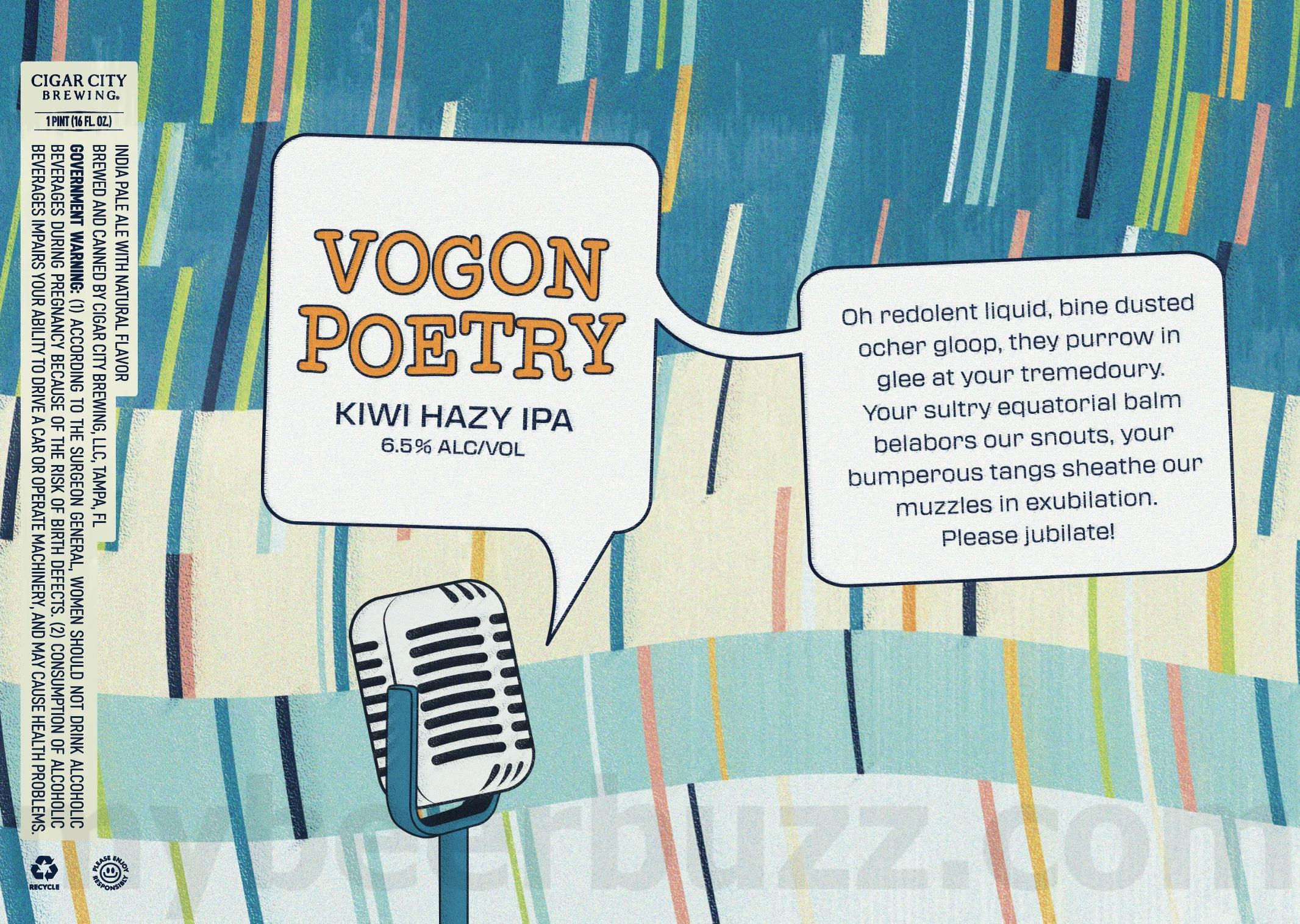 Cigar City Adding Vogon Poetry Kiwi Hazy IPA Cigar City Adding Vogon Poetry Kiwi Hazy IPA