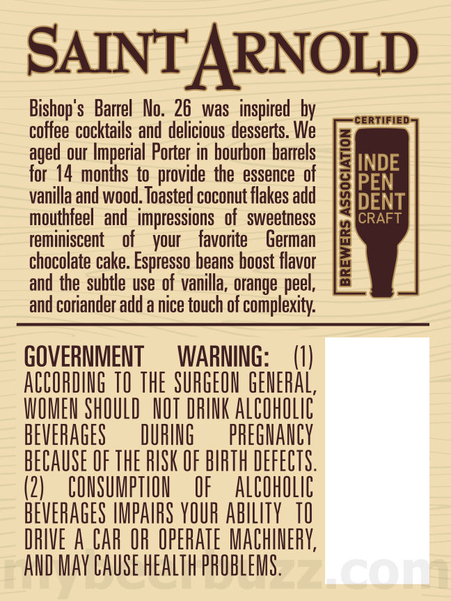Saint Arnold Working On Bishop’s Barrel 26 Saint Arnold Working On Bishop’s Barrel 26