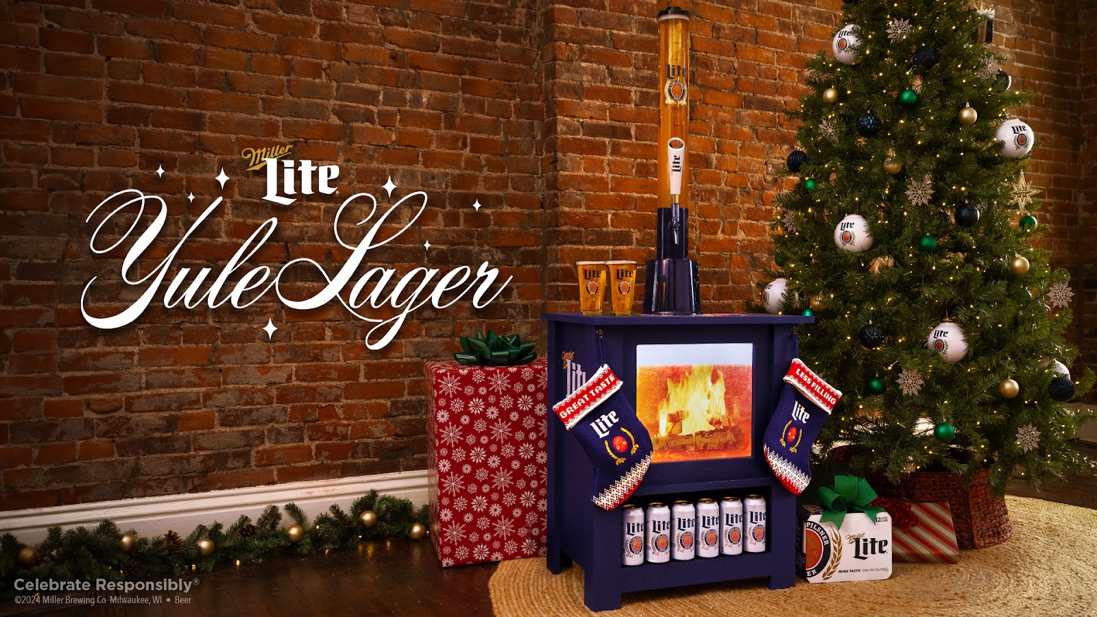 Miller Lite Debuts The Yulelager Digital Fireplace With a Hoppy Twist Miller Lite Debuts The Yulelager Digital Fireplace With a Hoppy Twist