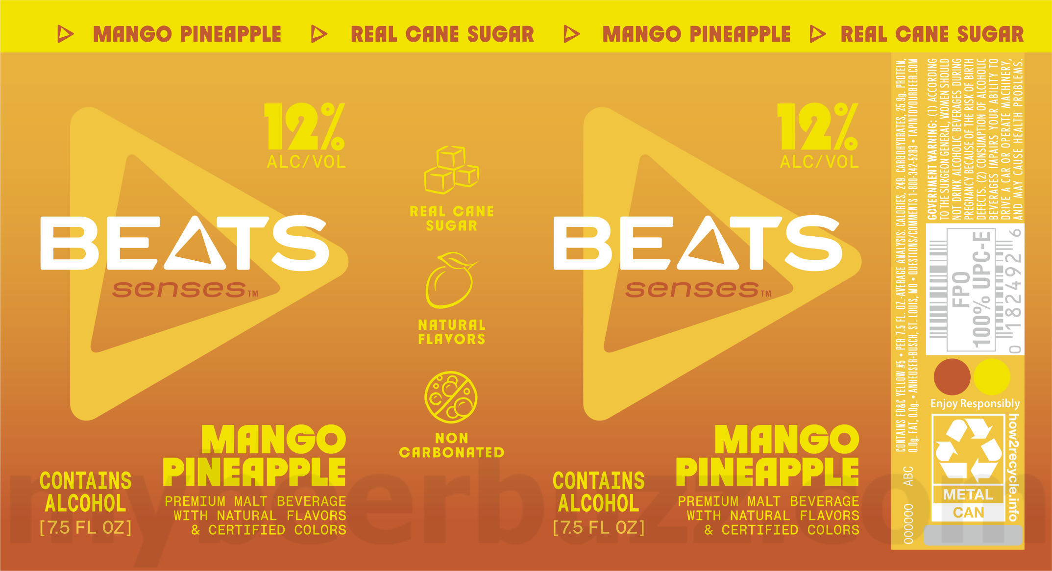 Anheuser-Busch Adding Beats Senses Lemon Lime, Beats Senses Mixed Berry, Beats Senses Mango Pineapple, Shaken Pineapple Lime & Shaken Strawberry Guava 11 apostMBB 4706