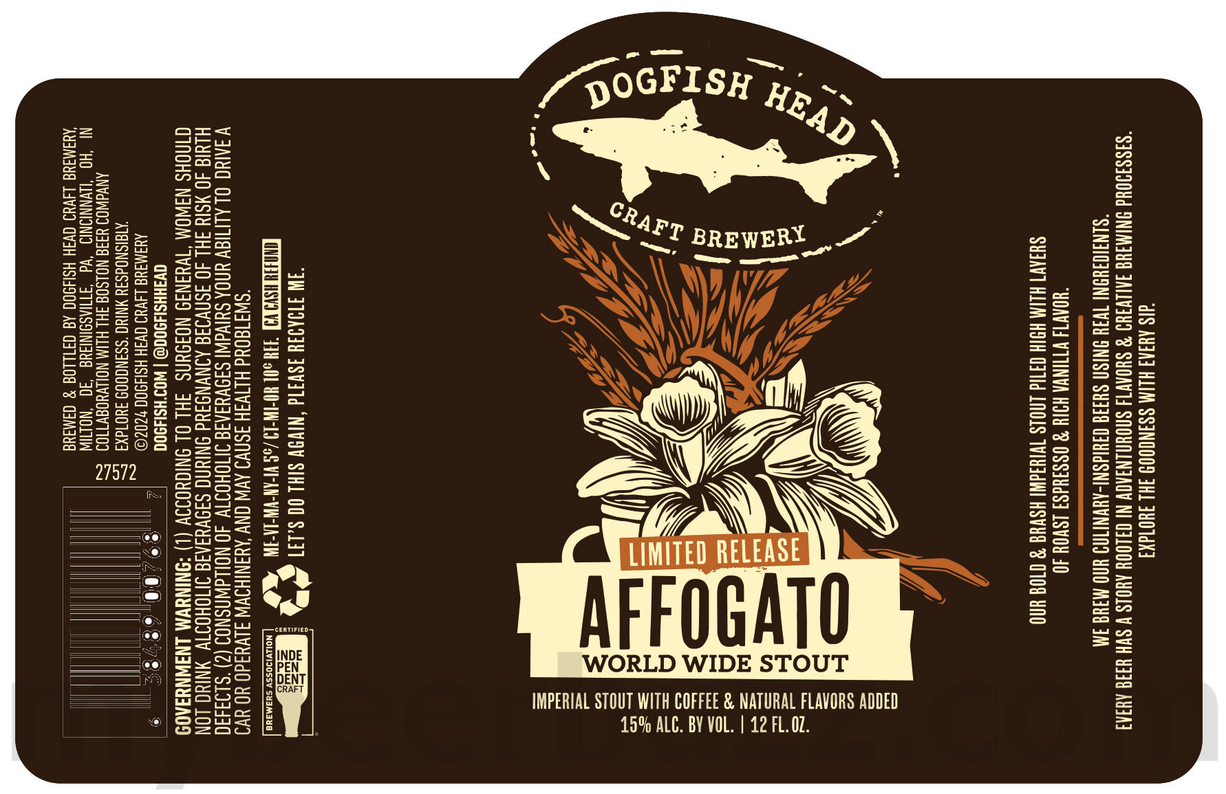 Mybeerbuzz .com Highlights Dogfish Head 2024 World Wide Stout Affogato (Review) Dogfish Head Affogato World Wide Stout Returning For 2024