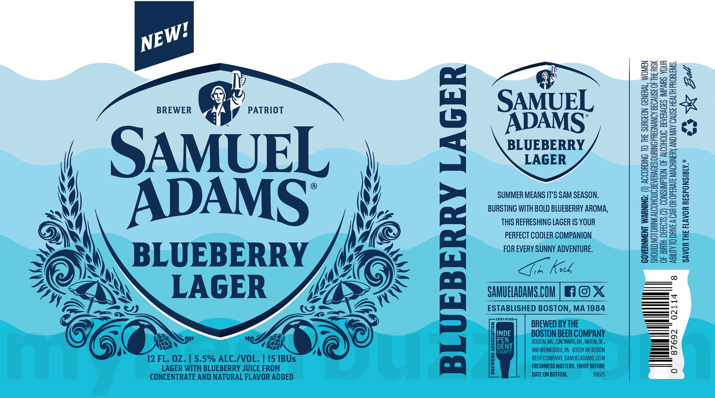 Samuel Adams Adding Blueberry Beach Lager / Blueberry Lager 8 apostMBB 4805