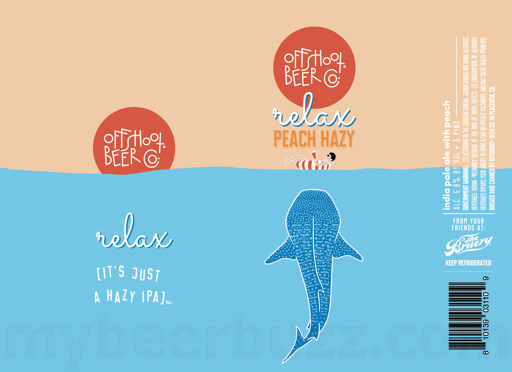 Offshoot Beer Adding Relax Peach Hazy IPA Offshoot Beer Adding Relax Peach Hazy IPA
