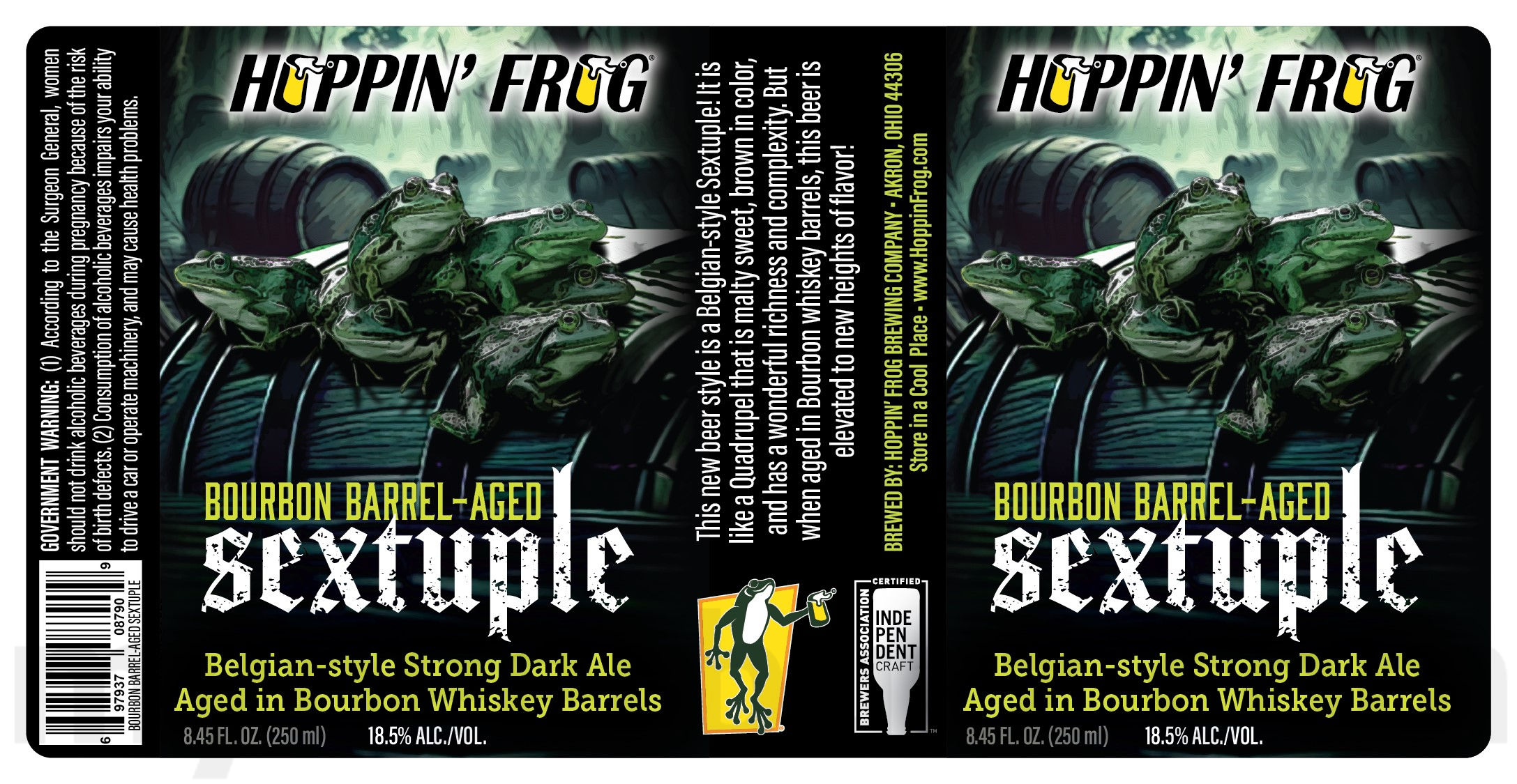 Hoppin’ Frog Adding Wet Hop IPA, Peanut Butter & Jelly Turbo Shandy, Peanut Butter Chocolate Coffee Porter, Bourbon Barrel-Aged Sextuple, Top Shelf RBC Project and Double Barrel-Aged B.O.R.I.S. Frog-Hattan 11 apostMBB 4914