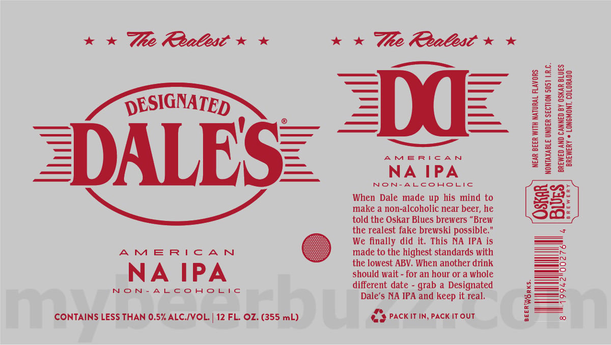 Oskar Blues Adding Designated Dale’s American NA IPA Oskar Blues Adding Designated Dale’s American NA IPA
