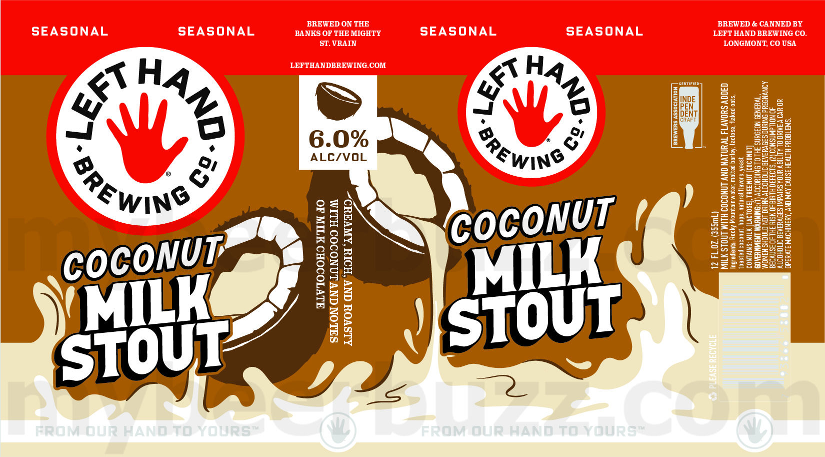 Left Hand Adding Coconut Milk Stout Seasonal Left Hand Adding Coconut Milk Stout Seasonal