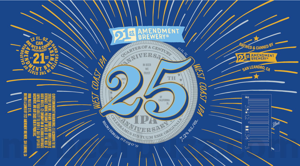 21st Amendment Adding 25 Anniversary IPA 21st Amendment Adding 25 Anniversary IPA