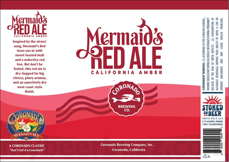 Coronado Updating Mermaid’s Hoppy Red, Orange Ave Wit & Islander IPA Cans 10 apostMBB 5120