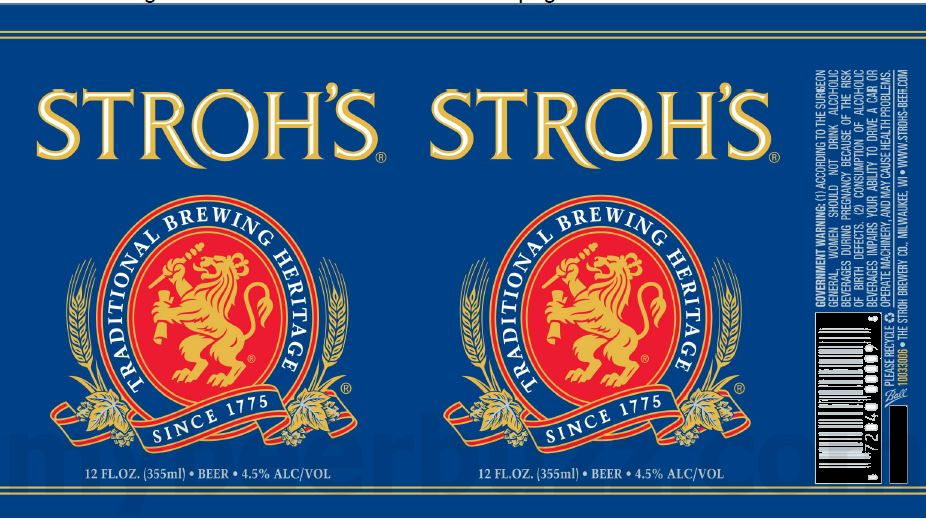 Stroh’s Bohemian-Style Pilsner, Classic, Light & Detroit Lager 12oz Cans 8 apostMBB 5128