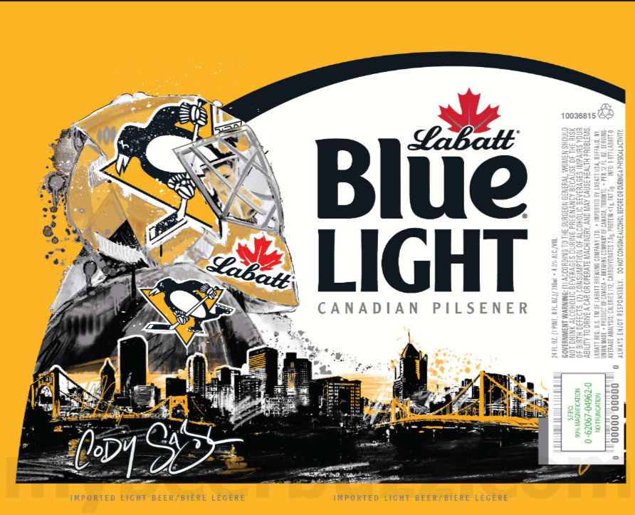 Labatt Blue & Blue Light Pittsburgh Proud , Flyers, Devils, Islanders, Columbus Proud, USA Hockey, Basketball & Hockey Packaging 19 apostMBB 5210