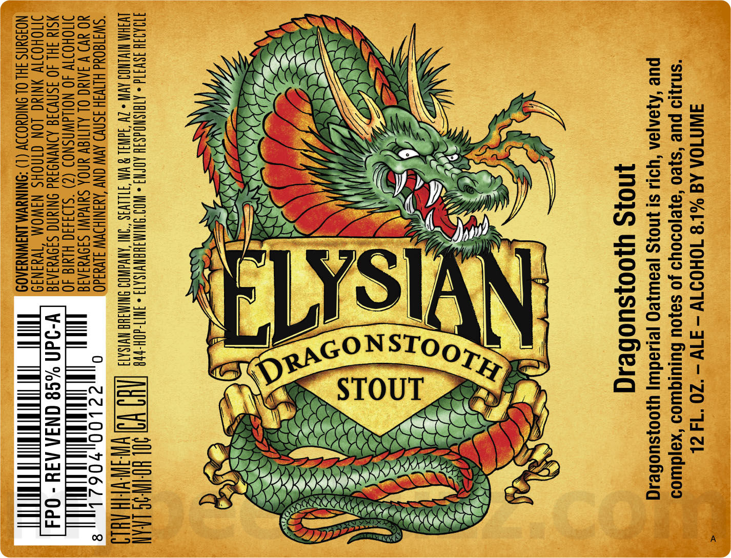 Elysian Adding Saison Elysee & Dragonstooth Stout Bottles 11 apostMBB 5244
