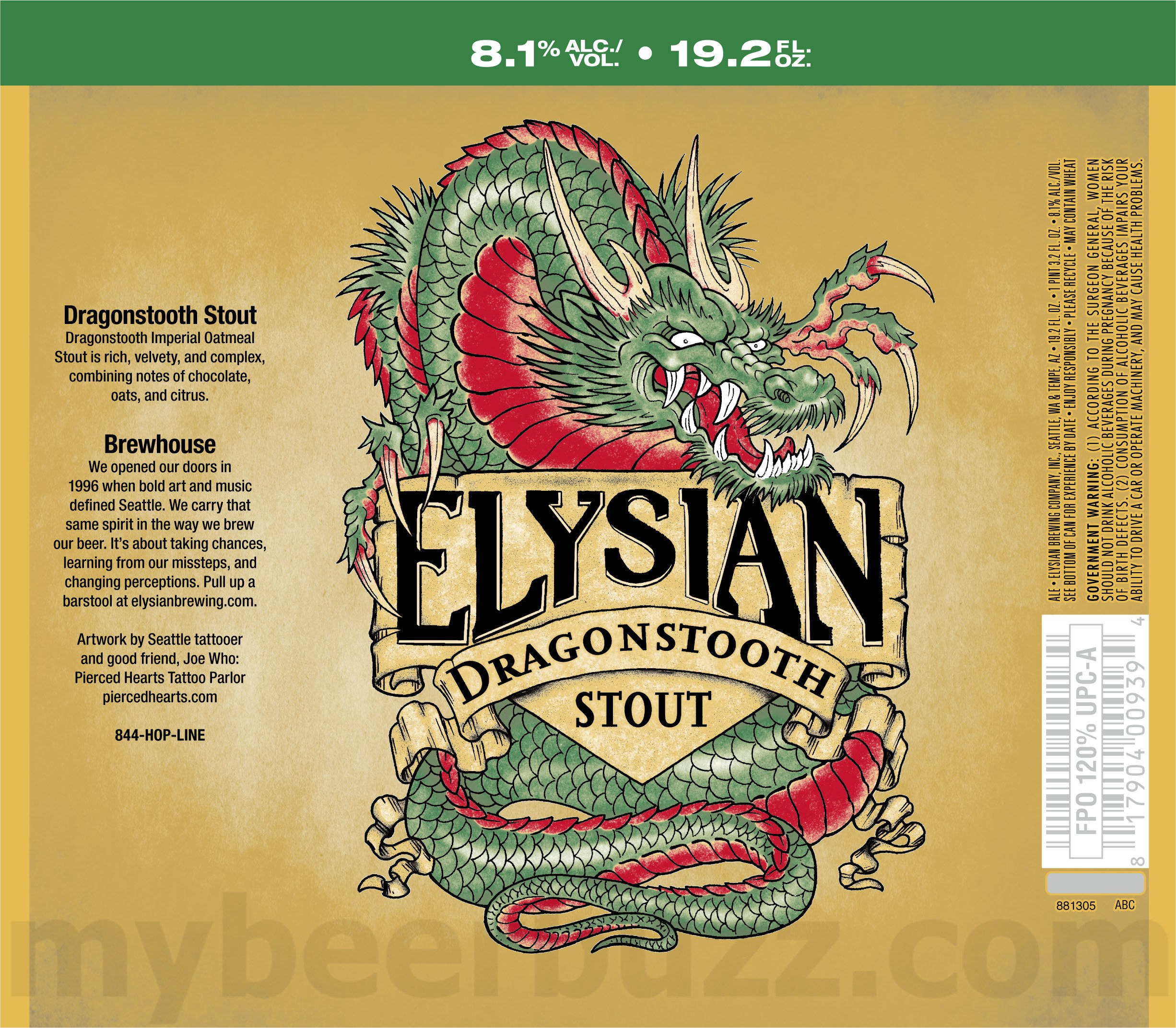 Elysian Adding Saison Elysee & Dragonstooth Stout Bottles 12 apostMBB 5245