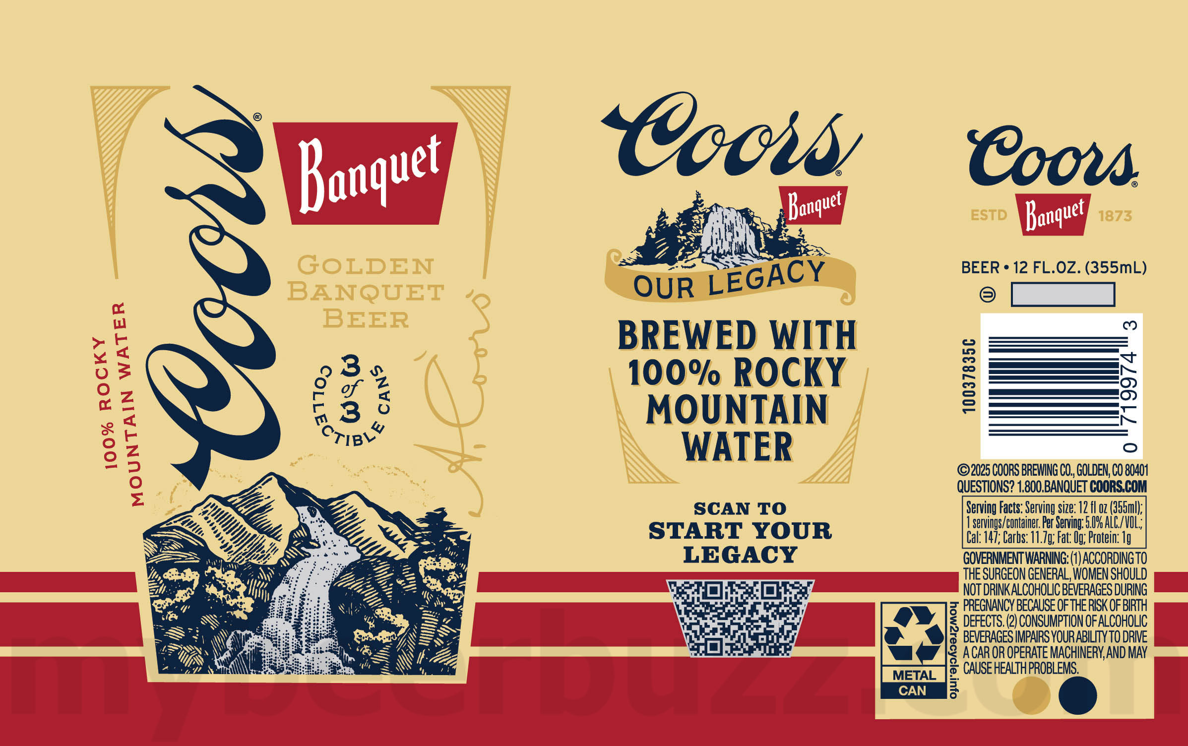 Coors Golden Banquet Beer Commemorative 1936 Bottle / Commemorative Cans 11 apostMBB 5303