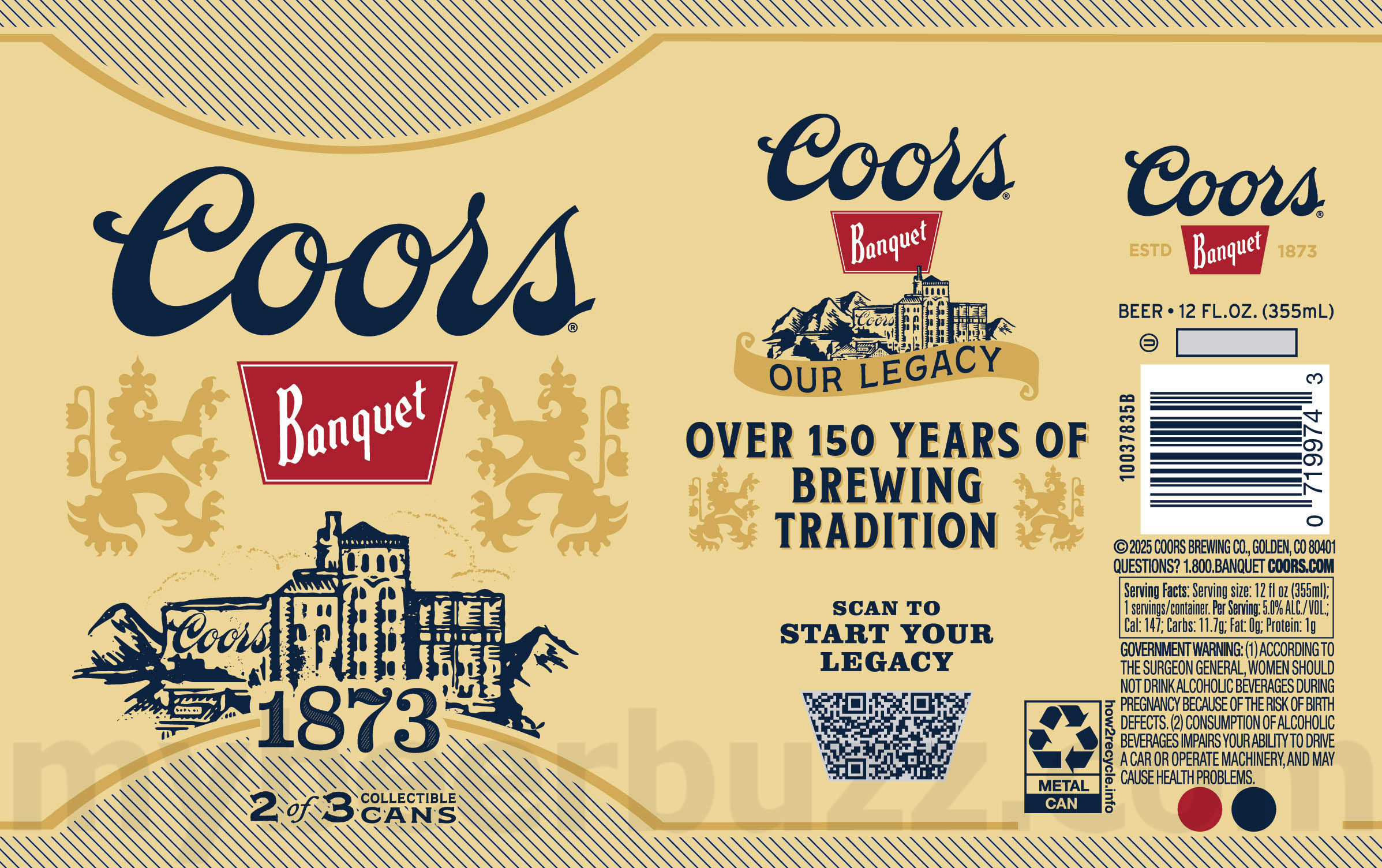 Coors Golden Banquet Beer Commemorative 1936 Bottle / Commemorative Cans 12 apostMBB 5304