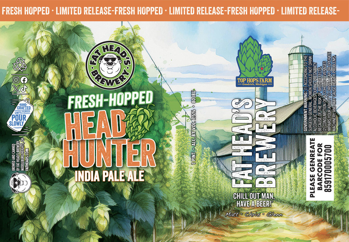 Fat Head’s Brewery Adding Lime Feelin’ Good, Juiced To Jupiter, Head Shrinker, Hippy Sippy, Stumble Berry, Green Grunge IPA, Hop Honcho, Bone Head, Fuzzy Wuzzy, Oktoberfest, Imperial Head Hunter, Barrel-Aged Doppelbock, Mad Mex Tres Decadas, Tropical Thunder, Head Hunter, Simply Simcoe, Wicked Willy’s, Hoppy Holi Haze, Crumble Berry, Yinzer, Leaf Man Lager, Cone Zilla, Fresh-Hopped Head Hunter, Every Given Sunday, Orange Infused Head Hunter Jungle Juice IPA, USS Cleveland, Hazy Head Hunter & Head Trip Cans 19 apostMBB BilSurfacePro9 13 2
