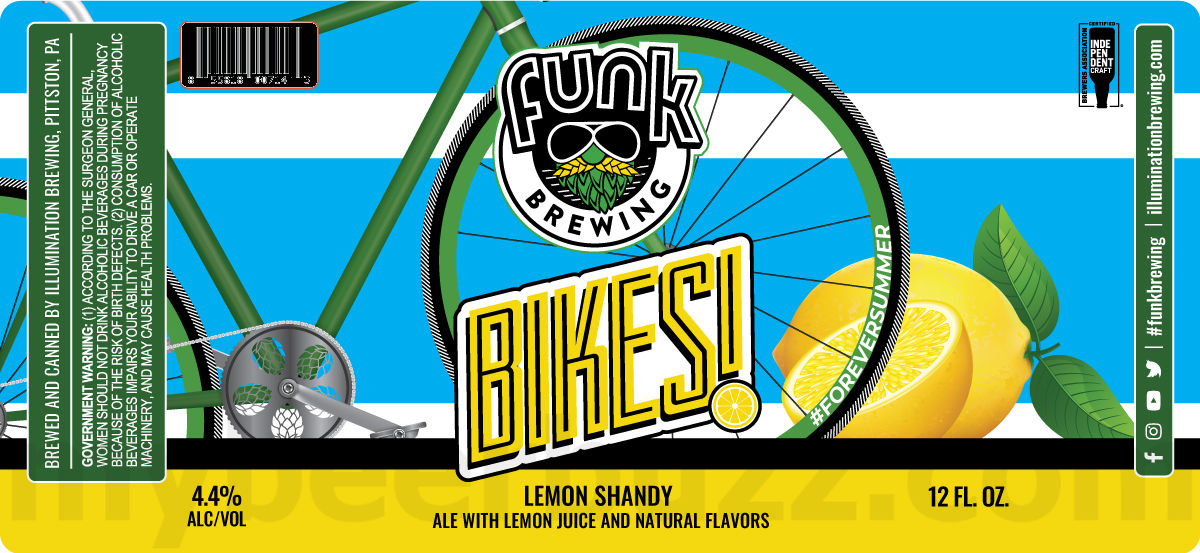 Funk Brewing Adding Bikes! Peach Shandy, Grape Shandy, Lemon Shandy & Patriotic Shandy Funk Brewing Adding Bikes! Peach Shandy, Grape Shandy, Lemon Shandy & Patriotic Shandy