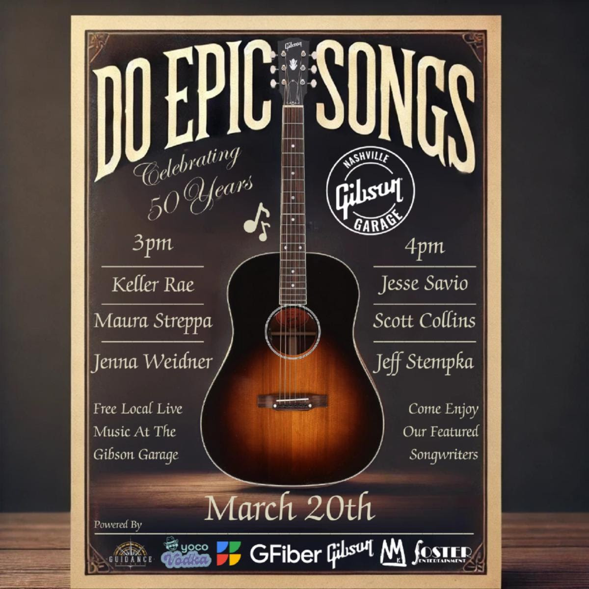 Gibson Garage Nashville March Live Music Events - Margo Price Live Performance and Fan Signing, Fri., March 14 at 1PM, and 'Do Epic Songs' Acoustic Songwriter Event, Thurs. March 20 at 3, and 4PM 12 c616f1ed c70f 4cac aedd 4bb1f9ea9968 1