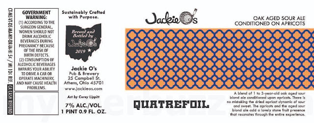 Jackie O’s Adding See Foam IPA Cans / Final Entropy / Polycephaly V / Off The Beaten Path III / Razz Wheat / Gingham / Quatrefoil / Ogee 15 ciderpainters 56