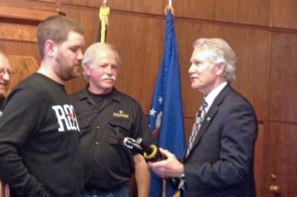 Governor Signs Bill To Make Brewer’s Yeast The Official Microbe of Oregon 8 Joel Presents Beard to gov crop web