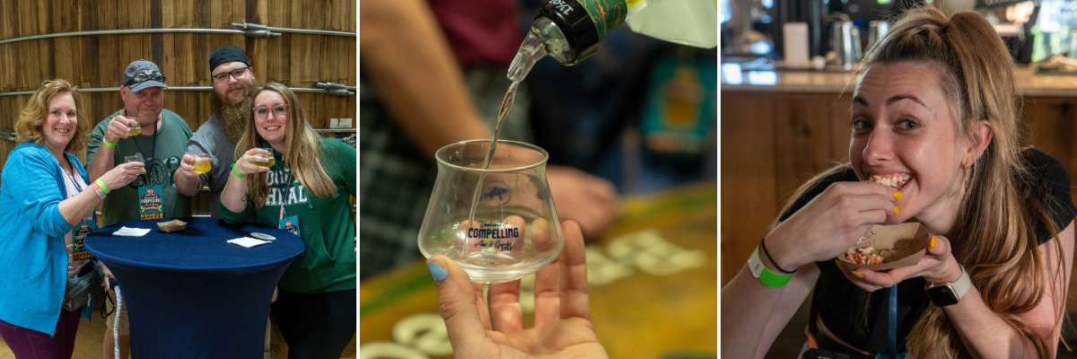 Dogfish Head: Weekend of Compelling Ales & Spirits is almost here, and with a new collab on the horizon, it’s a-boat time 11 Photos from guests at Weekend of Compelling Ales & Spirits posing with their friends, pouring drinks into a cup and trying food