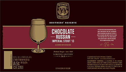 Widmer Brothers Announces Five New Beer Releases 16 Chocolate Russian Imperial Stout label