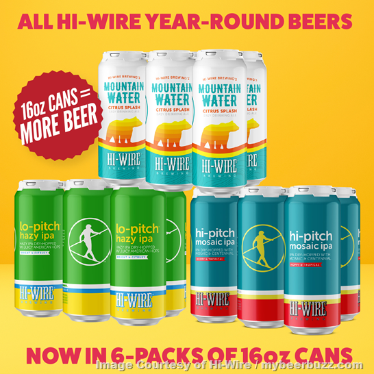 Hi-Wire Brewing Says “Bigger is Better” with Transition to 16 oz. 6-packs for Core Lineup; Announces New Year-round Seltzer Alternative Hi-Wire Brewing Says “Bigger is Better” with Transition to 16 oz. 6-packs for Core Lineup; Announces New Year-round Seltzer Alternative