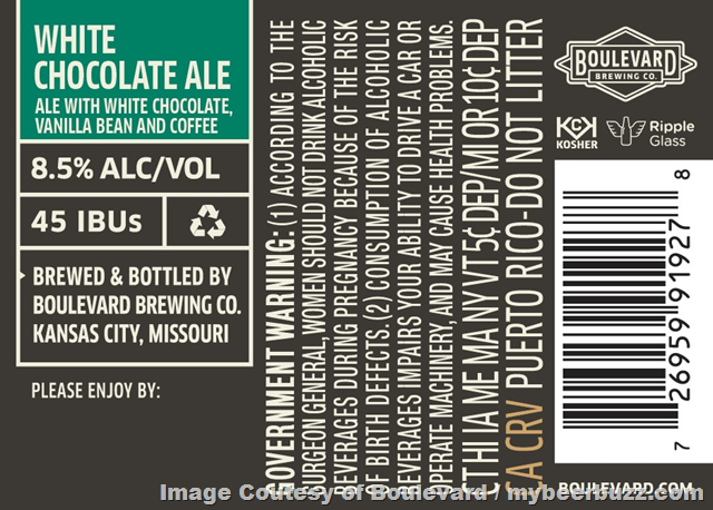 Boulevard Adding White Chocolate Ale Boulevard Adding White Chocolate Ale