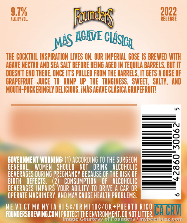 Founders Más Agave Clásica Grapefruit & Lime Returning To 2022 Barrel Aged Series Founders Más Agave Clásica Grapefruit & Lime Returning To 2022 Barrel Aged Series