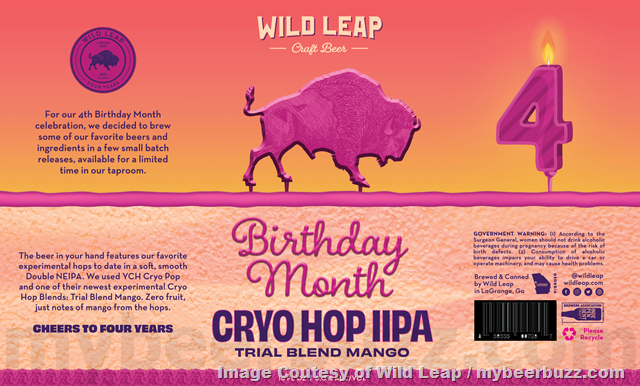 Wild Leap Adding Birthday Month Flowers And Fruit, Cryo Hop IIPA, BA Stout & Trial Blend Blueberry Wild Leap Adding Birthday Month Flowers And Fruit, Cryo Hop IIPA, BA Stout & Trial Blend Blueberry