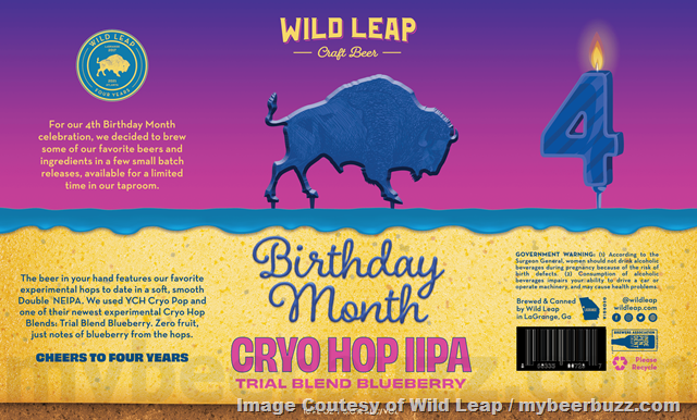 Wild Leap Adding Birthday Month Flowers And Fruit, Cryo Hop IIPA, BA Stout & Trial Blend Blueberry Wild Leap Adding Birthday Month Flowers And Fruit, Cryo Hop IIPA, BA Stout & Trial Blend Blueberry