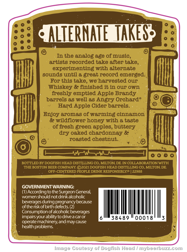 Dogfish Head Alternate Takes Volume 3 Whiskey Finished In Apple Brandy & Apple Cider Barrels Dogfish Head Alternate Takes Volume 3 Whiskey Finished In Apple Brandy & Apple Cider Barrels