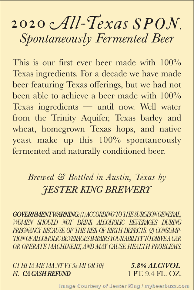Jester King Introduces 2021 All-Texas SPON Jester King Introduces 2021 All-Texas SPON
