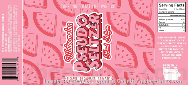 Toppling Goliath Adding Pseudo Seltzer Mango, Pineapple, Watermelon & Strawberry Toppling Goliath Adding Pseudo Seltzer Mango, Pineapple, Watermelon & Strawberry