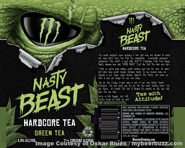 Monster Brewing (aka Oskar Blues & Monster Energy) Adding Nasty Beast Hardcore Tea + Lemonade & Green Tea Monster Brewing (aka Oskar Blues & Monster Energy) Adding Nasty Beast Hardcore Tea + Lemonade & Green Tea