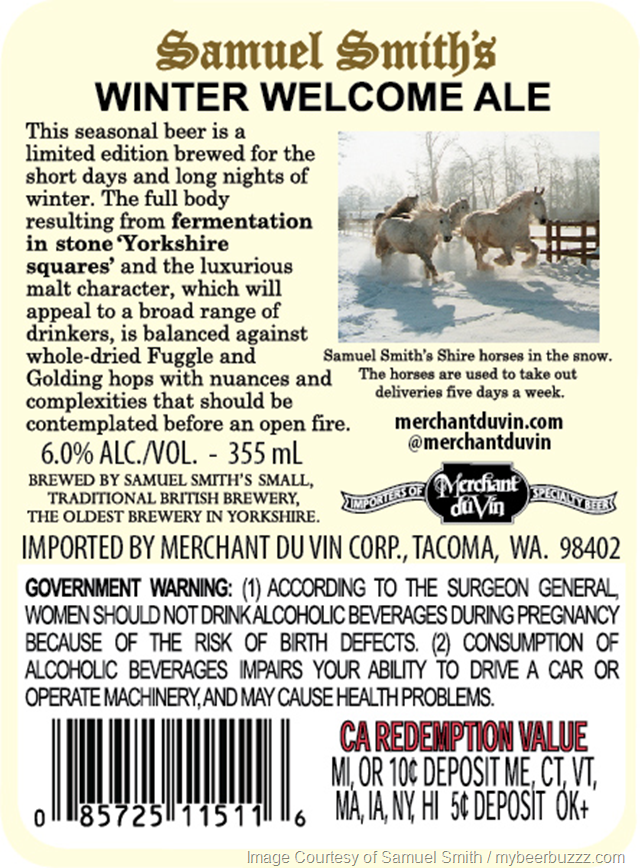 Samuel Smith Winter Welcome Ale 2021-2022 Samuel Smith Winter Welcome Ale 2021-2022