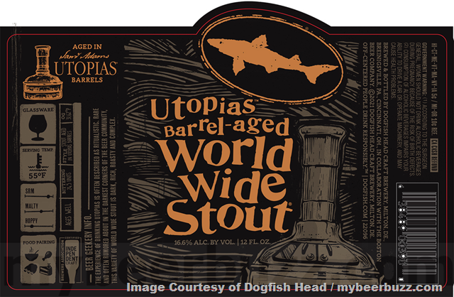 Dogfish Head Revealing Utopias Barrel-Aged World Wide Stout 2021 Dogfish Head Revealing Utopias Barrel-Aged World Wide Stout 2021