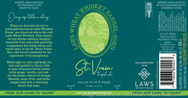 Left Hand Brewing and Laws Whiskey House Team Up to Release Laws Wheat Whiskey Barrel-Aged St. Vrain Tripel Left Hand Brewing and Laws Whiskey House Team Up to Release Laws Wheat Whiskey Barrel-Aged St. Vrain Tripel