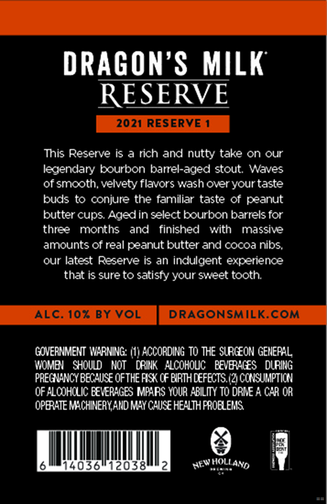 New Holland Working On Dragon's Milk 2021 Reserve 1 New Holland Working On Dragon's Milk 2021 Reserve 1