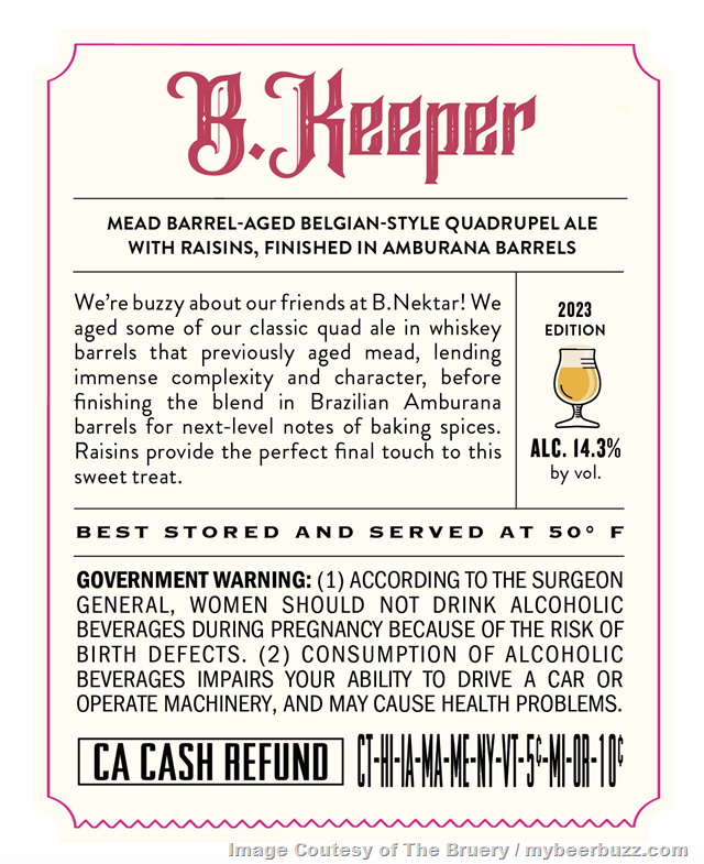 The Bruery & B. Nektar Meadery Collaborate On B.Keeper Barrel-Aged Mead The Bruery & B. Nektar Meadery Collaborate On B.Keeper Barrel-Aged Mead
