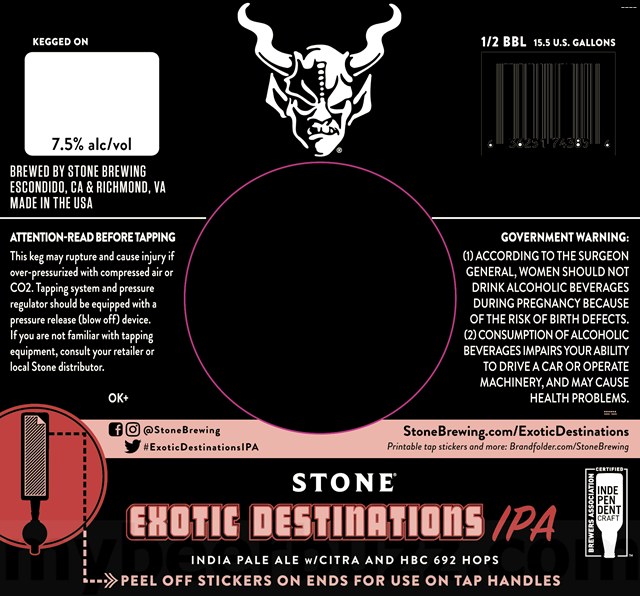 Stone Adding NEW Exotic Destinations IPA Stone Adding NEW Exotic Destinations IPA
