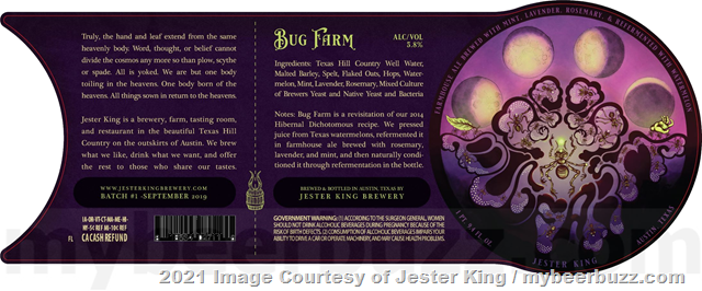 Jester King Releasing Mr. Mingo and Bug Farm Jester King Releasing Mr. Mingo and Bug Farm