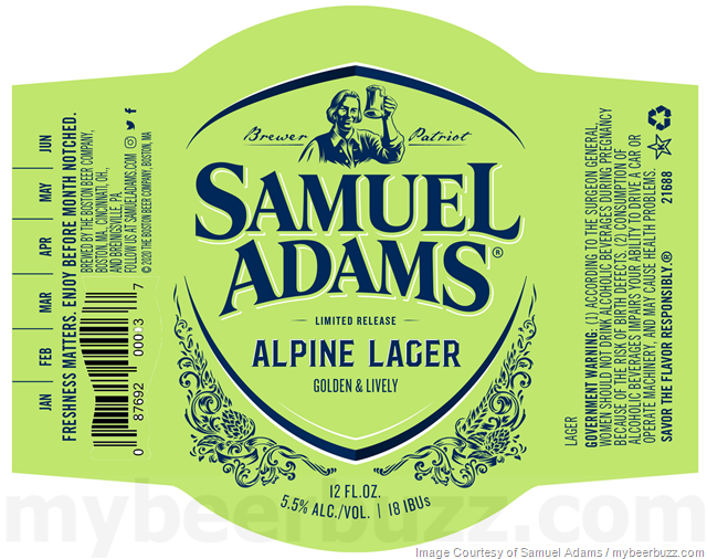 Samuel Adams Adding Alpine Lager & David’s Pilsner Cans Samuel Adams Adding Alpine Lager & David’s Pilsner Cans