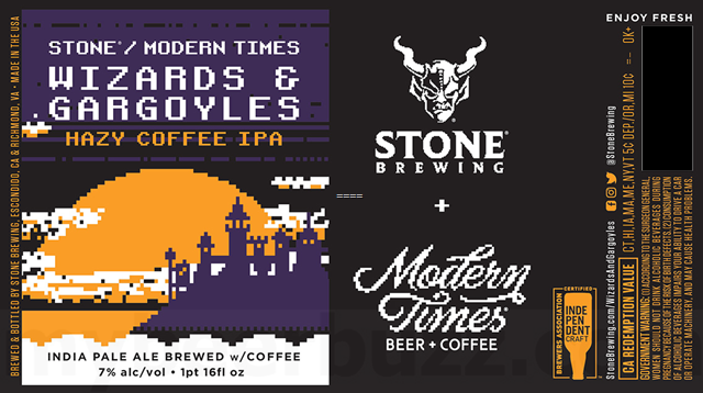 Stone and Modern Times Collaborate On Wizards & Gargoyles Hazy Coffee IPA Stone and Modern Times Collaborate On Wizards & Gargoyles Hazy Coffee IPA