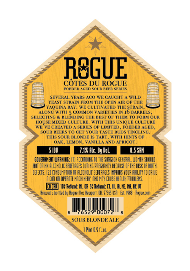 Rogue Adding First Ever Foeder-Aged Sour Blonde: Cotes Du Rogue Rogue Adding First Ever Foeder-Aged Sour Blonde: Cotes Du Rogue