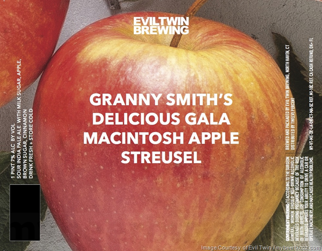Evil Twin Adding ET Found Home Edition Schwarzbier, Granny Smith’s Delicious Gala McIntosh Apple Streusel & Fire Drink With Me Evil Twin Adding ET Found Home Edition Schwarzbier, Granny Smith’s Delicious Gala McIntosh Apple Streusel & Fire Drink With Me